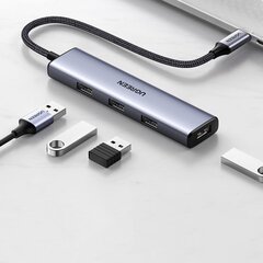 Ugreen USB Type C - 4x USB 3.2 адаптер цена и информация | Адаптеры и USB-hub | kaup24.ee