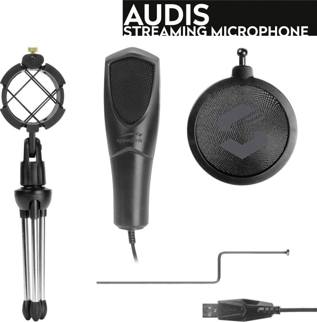 Speedlink mikrofon Audis Streaming (SL-800012-BK) цена и информация | Mikrofonid | kaup24.ee