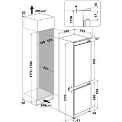 Int.külmik Whirlpool, 177cm NF цена и информация | Холодильники | kaup24.ee