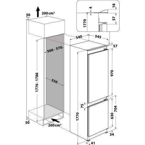 Int.külmik Whirlpool, 177cm NF цена и информация | Külmkapid | kaup24.ee