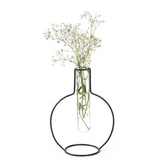 Металлическая ваза со стеклянным цилиндром Silhouette 19см цена и информация | Вазы | kaup24.ee