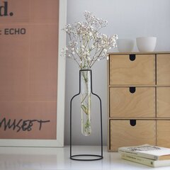 Металлическая ваза со стеклянным цилиндром Silhouette 26см цена и информация | Vaasid | kaup24.ee