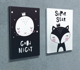 Репродукция из двух частей Good night super star цена и информация | Картины, живопись | kaup24.ee