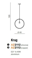 Azzardo rippvalgusti Krug AZ2112 hind ja info | Rippvalgustid | kaup24.ee