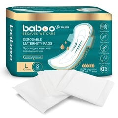 Прокладки Baboo для послеродовых трусиков, размер L, 8 шт. цена и информация | Средства гигиены для мам | kaup24.ee