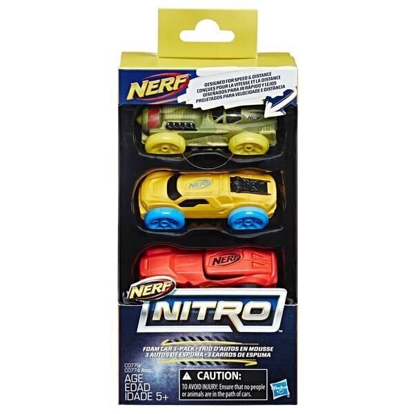 Autud Nerf Nitro Foam, 3tk hind ja info | Poiste mänguasjad | kaup24.ee