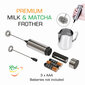 Premium piima ja Matcha tee vahustaja, roostevabast terasest, vahetatavate otsikutega, Premium Milk & Matcha Frother hind ja info | Mikserid | kaup24.ee