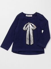 Темно-синяя блузка для девочки с аппликацией. цена и информация | Рубашки для девочек | kaup24.ee