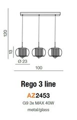 Azzardo подвесной светильник Rego 3 Line AZ2453 цена и информация | Люстры | kaup24.ee