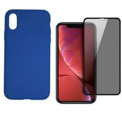 Силиконовый чехол «SoundBerry» Full protection + защитное стекло Privacy для iPhone X/XS цена и информация | Чехлы для телефонов | kaup24.ee