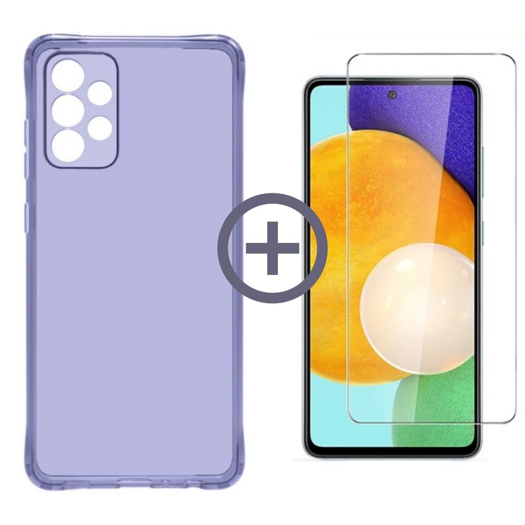 Ekraani kaitseklaas - Clear Case Antishock Samsung Galaxy A52/ A52 5G/ A52 S 5G, lilla + Saundberry Basic hind ja info | Telefoni kaaned, ümbrised | kaup24.ee