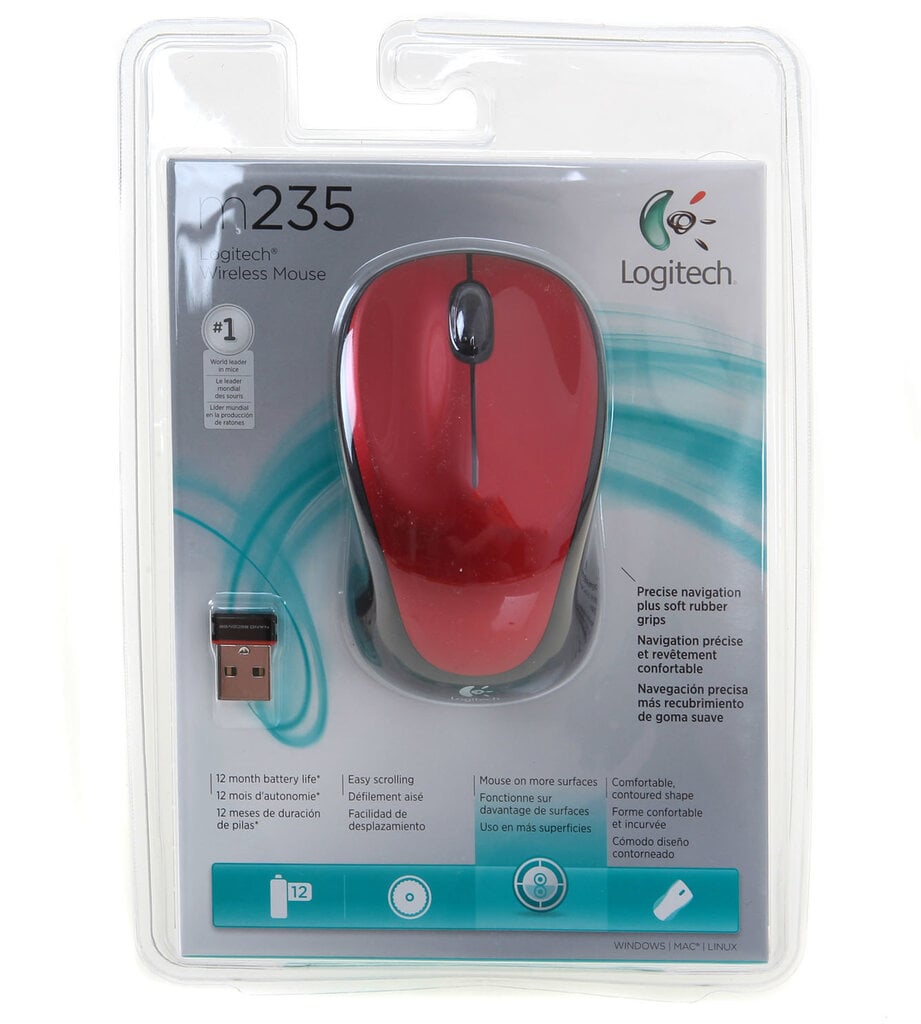 Logitech M235, punane hind ja info | Hiired | kaup24.ee