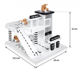 Puidust garaaž - mitmetasandiline parkla - auto, lift, helikopter цена и информация | Игрушки для мальчиков | kaup24.ee