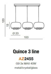 Azzardo rippvalgusti Quince 3 AZ2455  hind ja info | Rippvalgustid | kaup24.ee