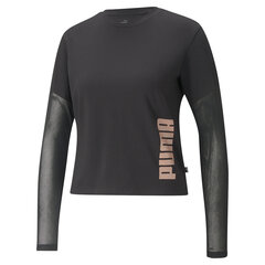 Naiste spordisärk Puma Mesh LS Top Black 84703301, must цена и информация | Спортивная одежда для женщин | kaup24.ee