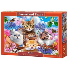 Puzzle 500 Kittens with Flowers 53513 цена и информация | Пазлы | kaup24.ee