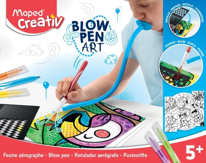 Puhumispliiatsi komplekt Maped Creativ Blow Pen Art цена и информация | Kunstitarbed, voolimise tarvikud | kaup24.ee