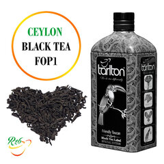 Tseiloni must suure lehega tee Fop1 Friendly Toucan, elegantses metall pudelis, Pure Ceylon Black tea Fop1, Tarlton, 150 g hind ja info | Tee | kaup24.ee