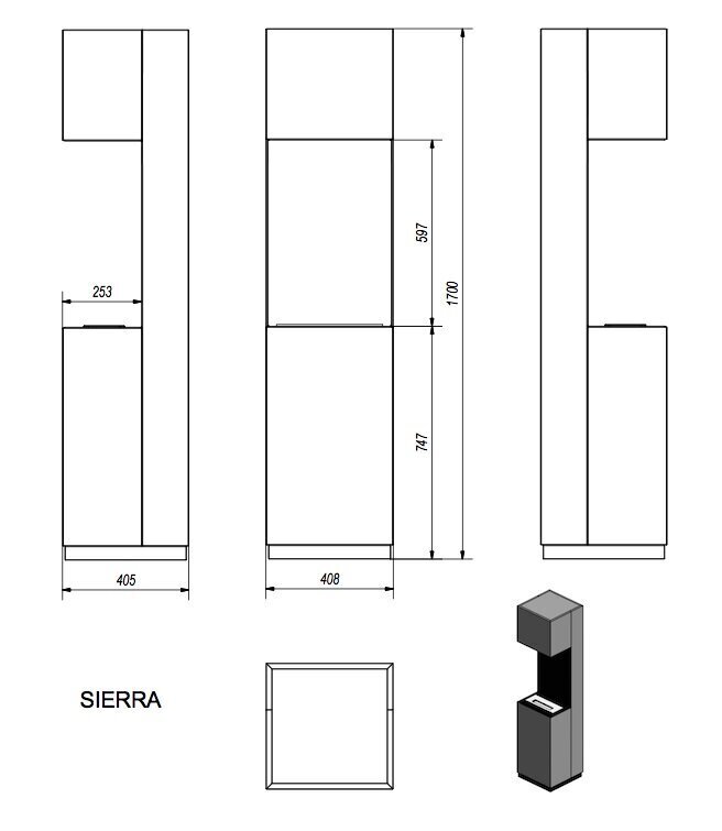 Biokamin Sierra, valge hind ja info | Kaminad | kaup24.ee