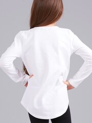 Белая блузка для девочки с пайетками и принтом. цена и информация | Рубашки для девочек | kaup24.ee