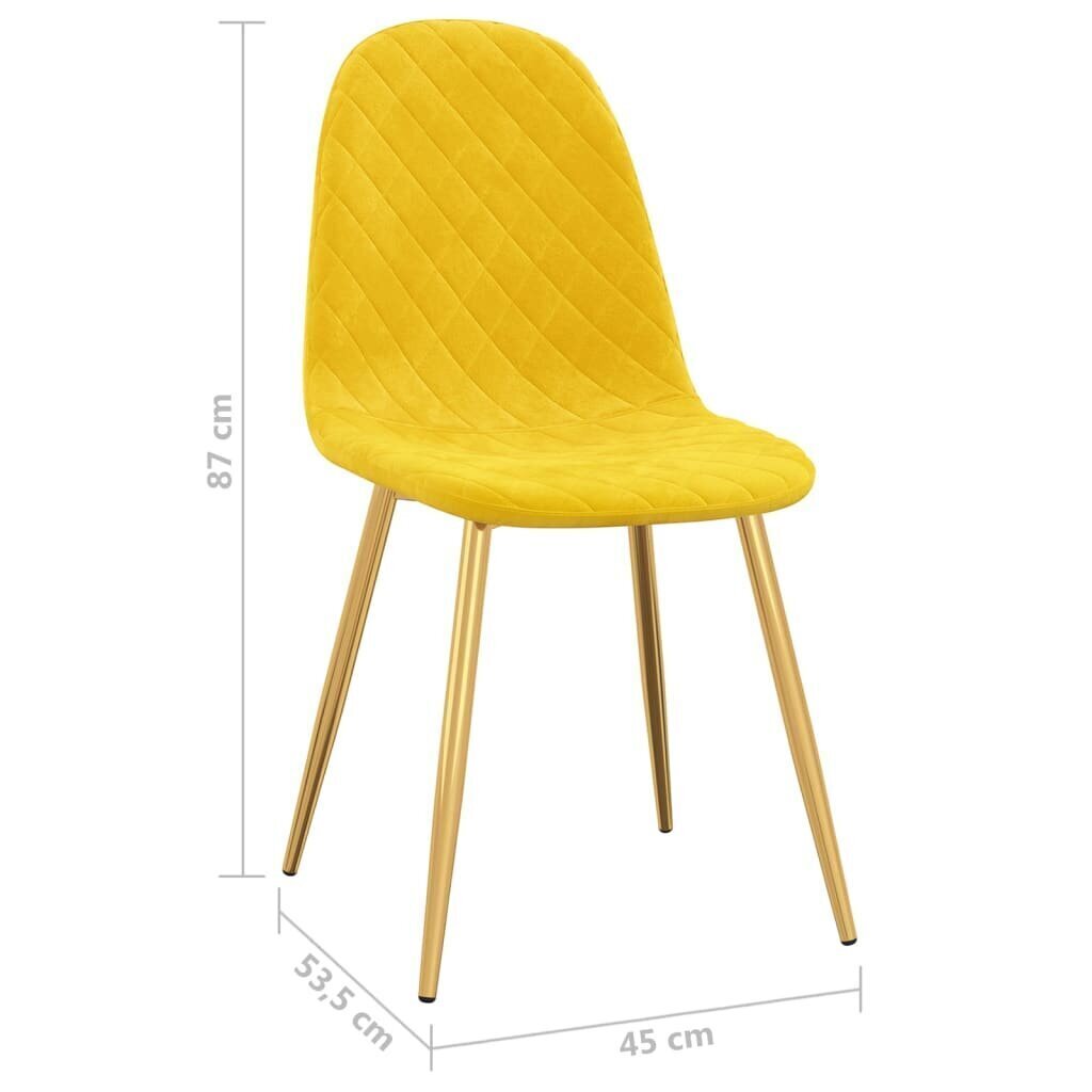 Valgomojo kėdės, 2 vnt, geltonos hind ja info | Söögitoolid, baaritoolid | kaup24.ee