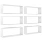Sieninės lentynos, 60x15x23 cm, 6 vnt, baltos цена и информация | Riiulid | kaup24.ee