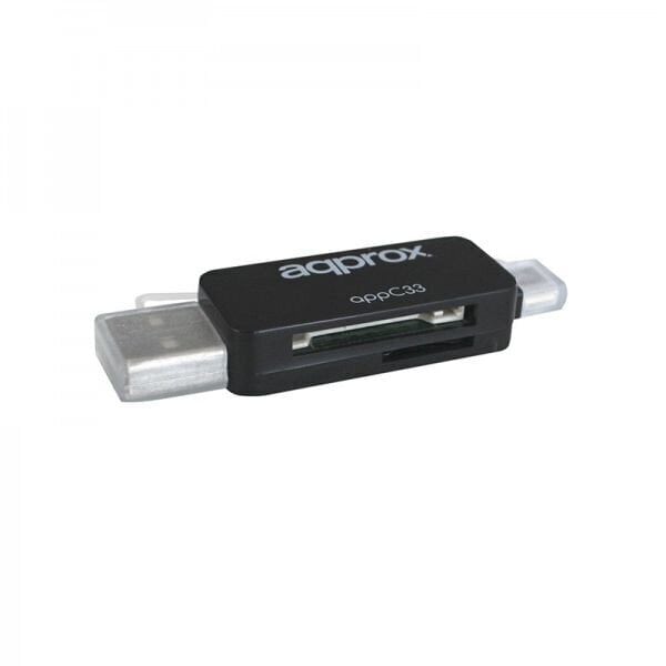 Kaardilugeja approx! FLTLFL0083 APPC33 Micro SD/SD/MMC Micro USB 480 Mbps 32 GB Must цена и информация | USB jagajad, adapterid | kaup24.ee