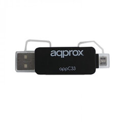 Кардридер approx! FLTLFL0083 APPC33 Micro SD/SD/MMC Micro USB 480 Mbps 32 GB Чёрный цена и информация | Адаптер Aten Video Splitter 2 port 450MHz | kaup24.ee