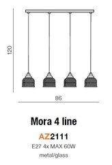 Azzardo rippvalgusti Mora 4 AZ2111 цена и информация | Люстры | kaup24.ee