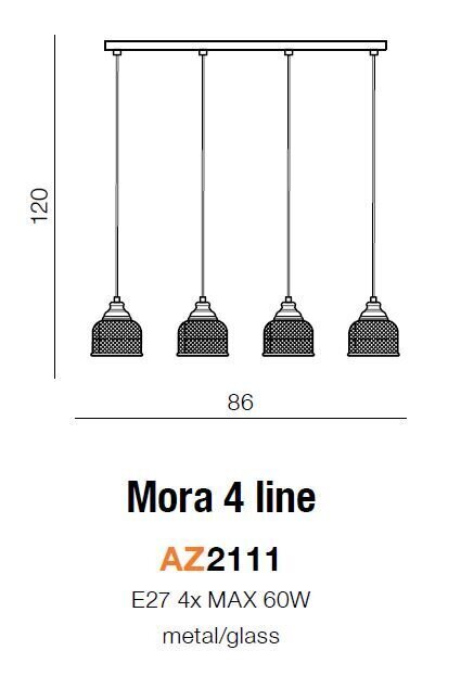 Azzardo rippvalgusti Mora 4 AZ2111 hind ja info | Rippvalgustid | kaup24.ee