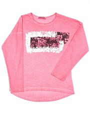 Розовая кофточка для девочки с принтом и аппликацией. цена и информация | Рубашки для девочек | kaup24.ee