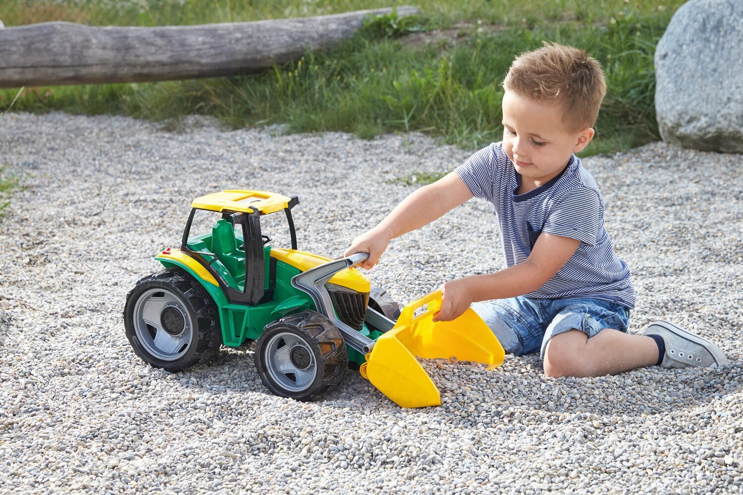 Võimas traktor Lena roheline, 62 cm hind ja info | Poiste mänguasjad | kaup24.ee