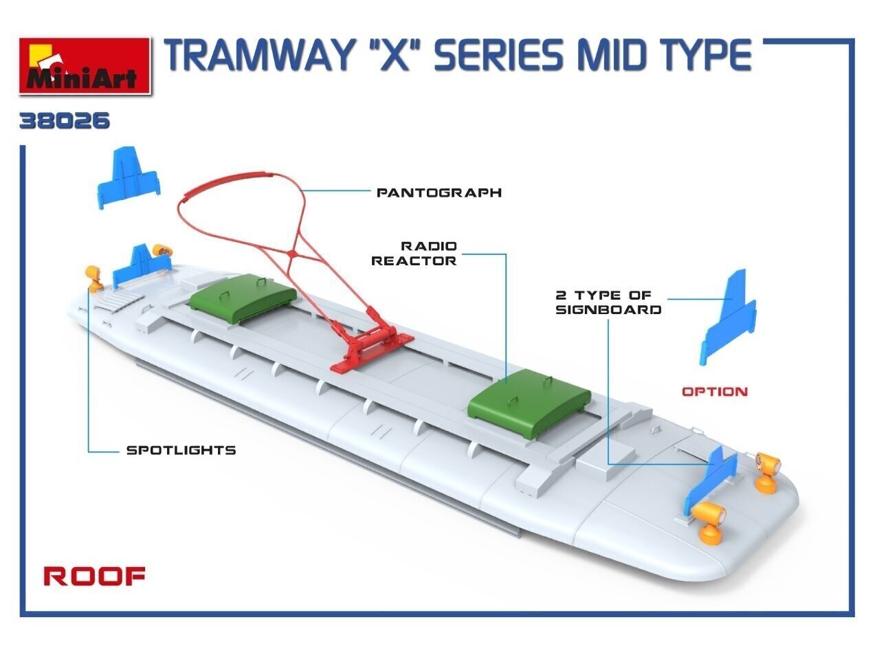 Miniart - Tramway "X" Series Mid Type, 1/35, 38026 hind ja info | Klotsid ja konstruktorid | kaup24.ee