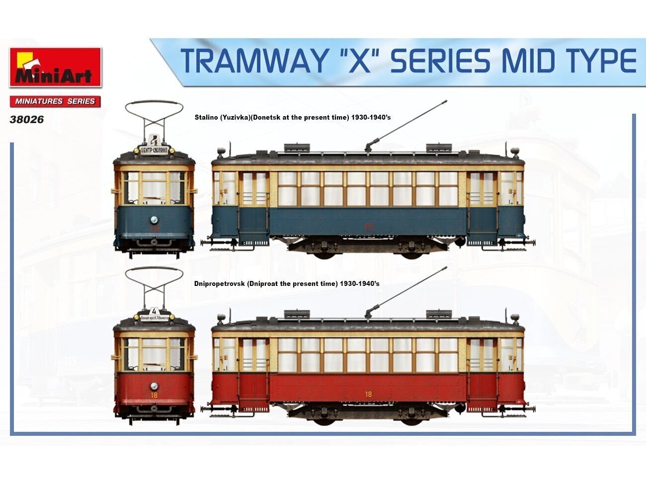 Miniart - Tramway "X" Series Mid Type, 1/35, 38026 hind ja info | Klotsid ja konstruktorid | kaup24.ee