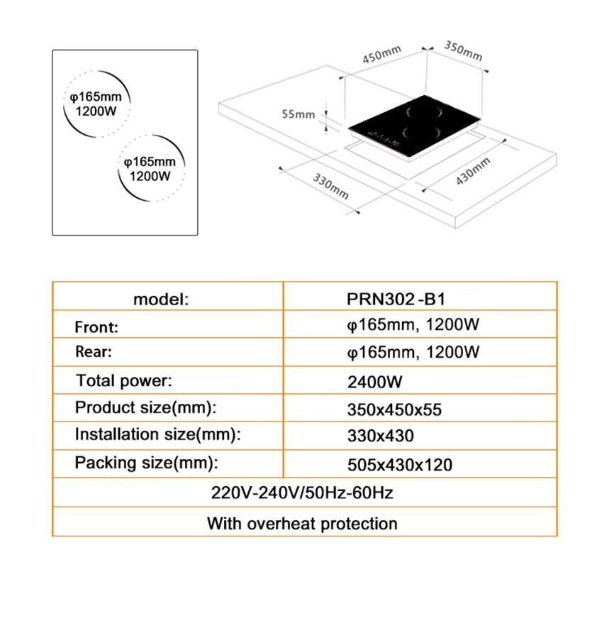 Schlosser PRN302B1 hind ja info | Pliidiplaadid | kaup24.ee