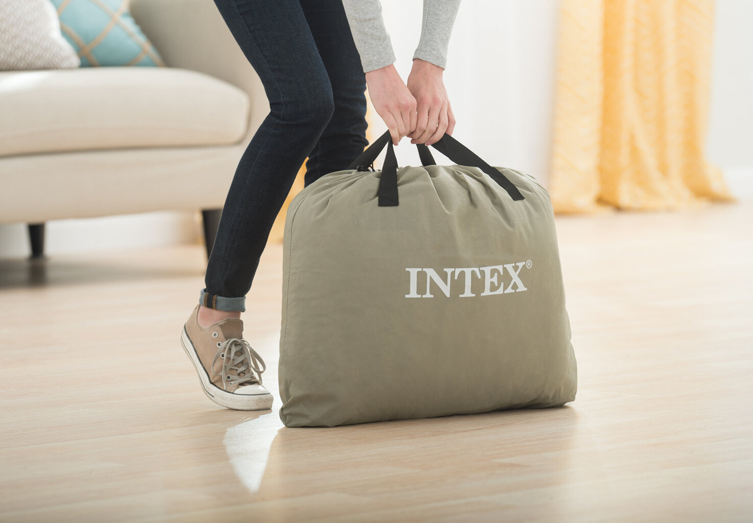 Täispuhutav madrats Intex Prime Comfort Eleveted, 1,91x0,99 cm, beež hind ja info | Täispuhutavad madratsid ja mööbel | kaup24.ee