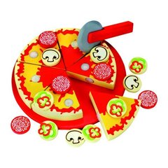 Деревянная игрушечная пицца Kruzzel с аксессуарами цена и информация | Игрушки для девочек | kaup24.ee