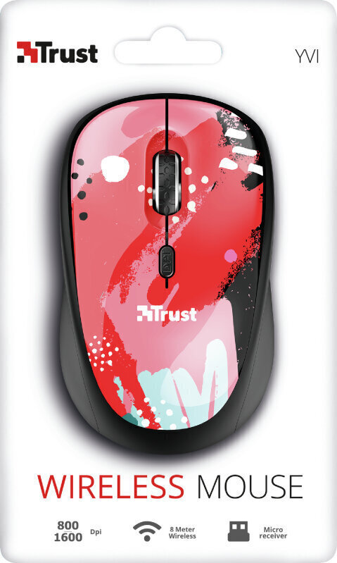 MOUSE USB OPTICAL WRL/YVI RED 24440 TRUST цена и информация | Hiired | kaup24.ee