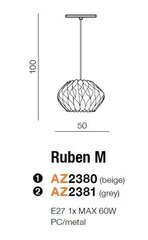 Azzardo подвесной светильник Ruben M AZ2380 цена и информация | Потолочный светильник, 38 x 38 x 24 см | kaup24.ee