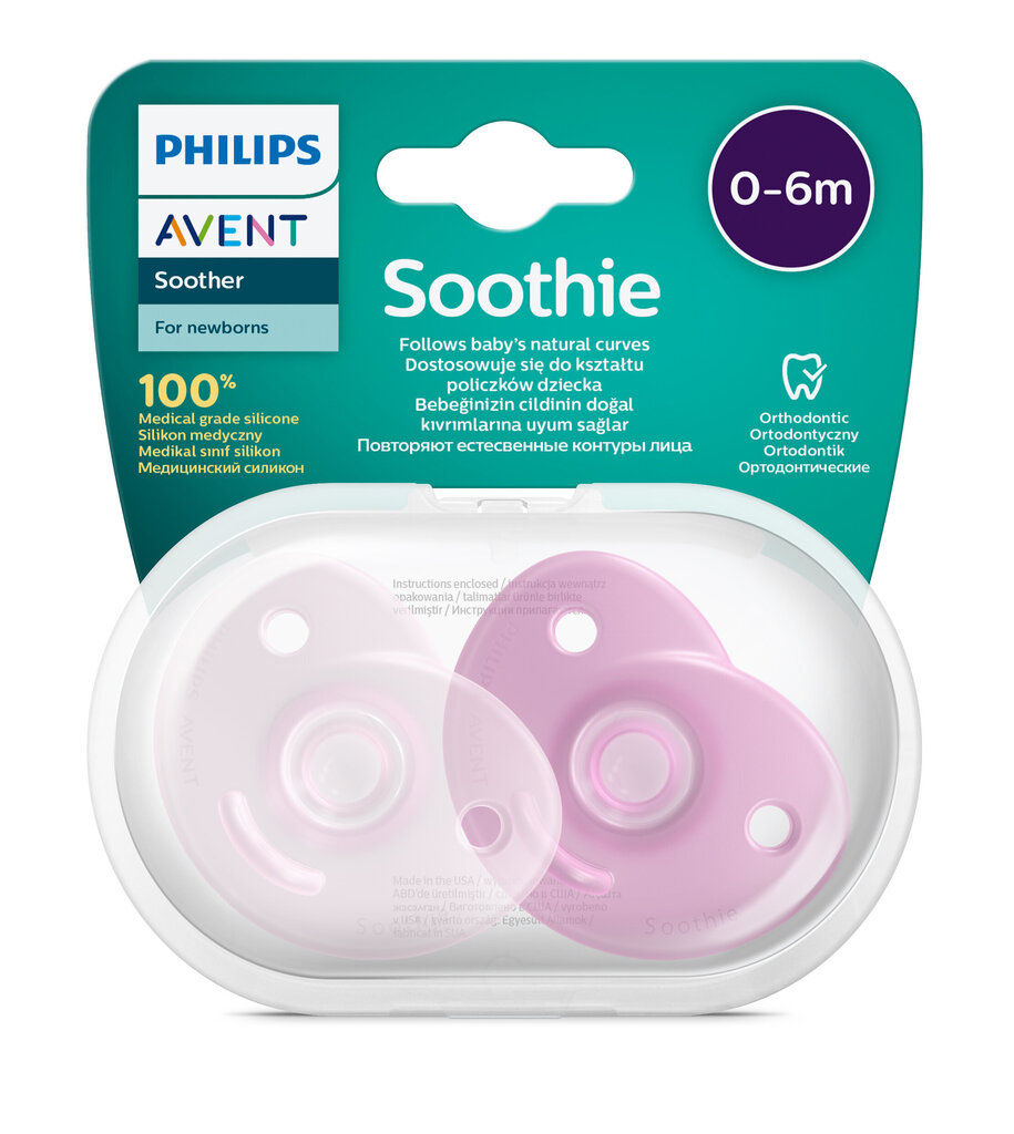 Silikoonist lutt Philips Avent Soothie Heart 0-6 kuud. SCF099 / 22, N2 hind ja info | Lutid | kaup24.ee