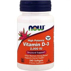 Пищевая добавка Now Vitaminas D-3 2000 IU, 240 капсул цена и информация | Витамины, пищевые добавки, препараты для хорошего самочувствия | kaup24.ee