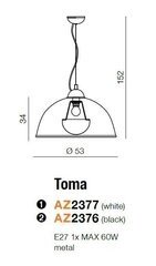 Rippvalgusti Azzardo Toma AZ2376 hind ja info | Rippvalgustid | kaup24.ee