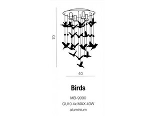 Azzardo подвесной светильник Birds AZ2449 цена и информация | Потолочный светильник, 38 x 38 x 24 см | kaup24.ee