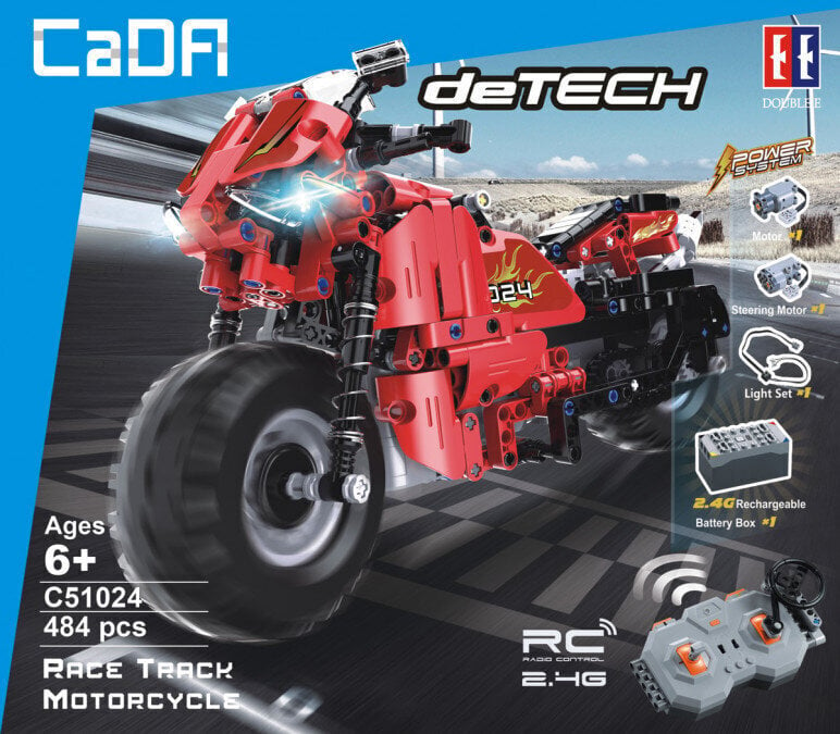 Konstruktor CaDA Technic RC mootorratas C51024W, 484tk. hind ja info | Klotsid ja konstruktorid | kaup24.ee