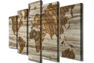 Репродукция из пяти частей Мир цена и информация | Настенные деревянные декорации | kaup24.ee