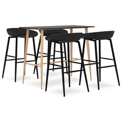 vidaXL 5-osaline baarikomplekt, kangas, must цена и информация | Комплекты мебели для столовой | kaup24.ee
