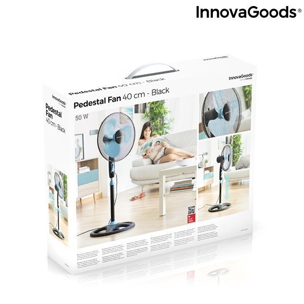 SEISUVENTILAATOR INNOVAGOODS Ø 40 CM 50W MUST SININE цена и информация | Ventilaatorid | kaup24.ee