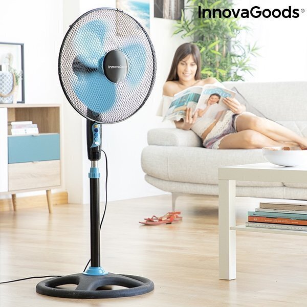 SEISUVENTILAATOR INNOVAGOODS Ø 40 CM 50W MUST SININE цена и информация | Ventilaatorid | kaup24.ee