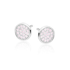 Серебряные круглые серьги SENTIELL с цирконом Light pink Z1548E_LP цена и информация | Серьги | kaup24.ee