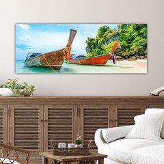 Reproduktsioon lõuendil Paadid, 30x80 cm hind ja info | Seinapildid | kaup24.ee